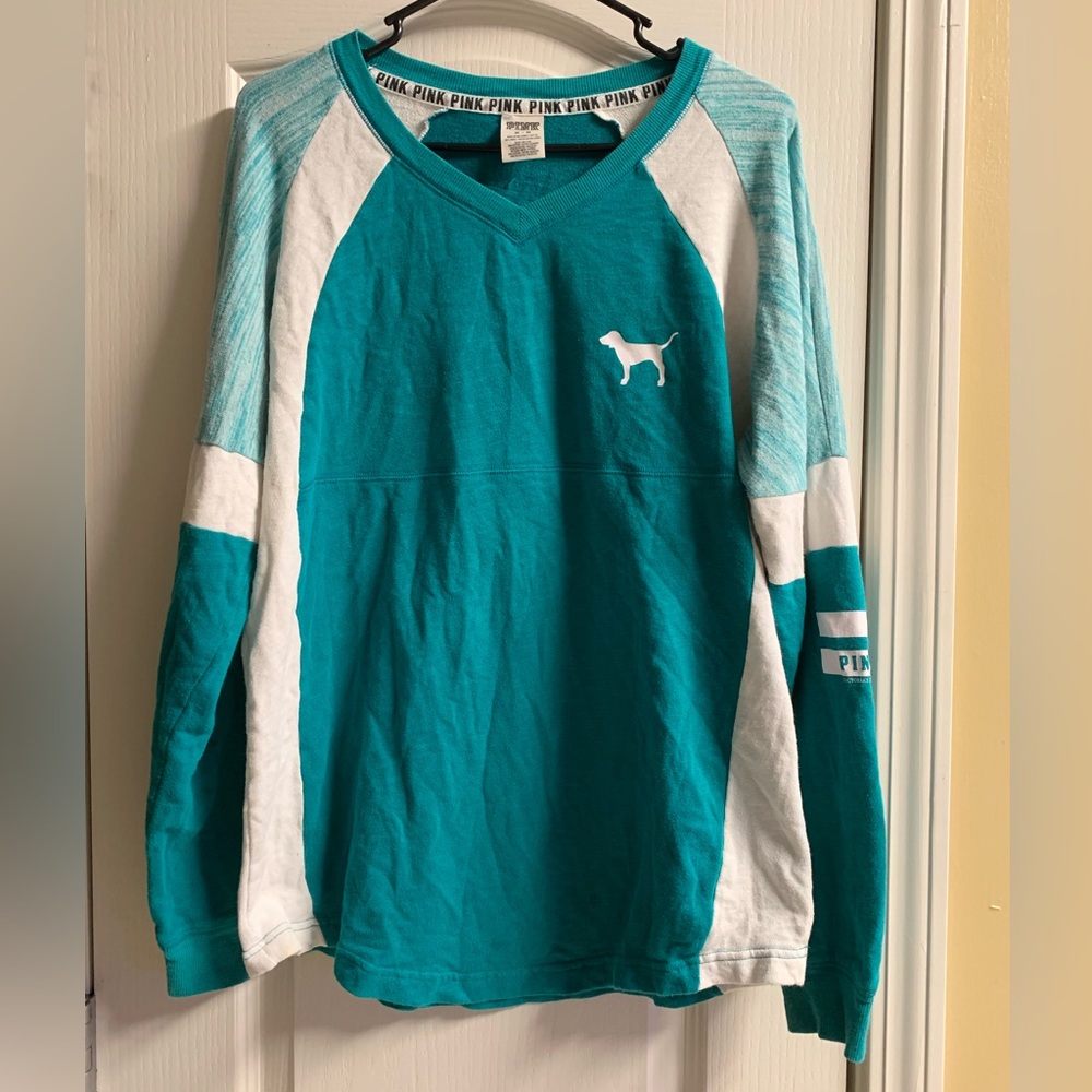 Victorias Secret Pink Varsity Crew Pullover